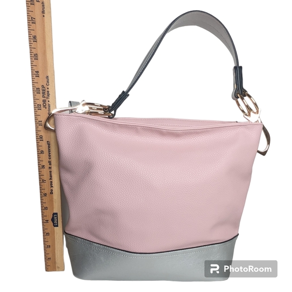 MKF Collection Vegan Leather Magnolia Women’s Hobo Bag Pink Silver - Picture 9 of 16